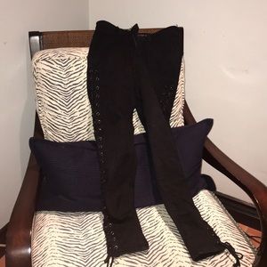 Black lace up fashion nova jeans